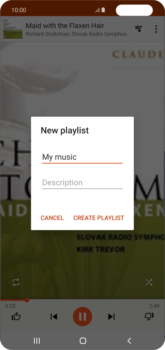 Key in a name for the playlist and press CREATE PLAYLIST.