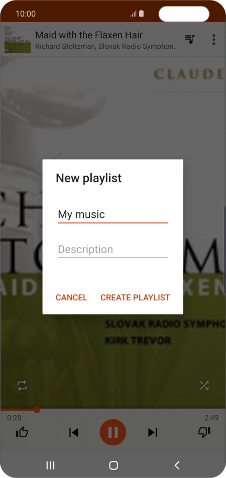 Key in a name for the playlist and press CREATE PLAYLIST.