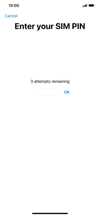 If your SIM is locked, key in your PIN and press OK. The default PIN is 1111.