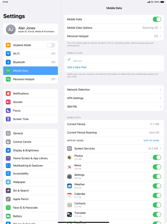 The total data usage is displayed next to Current Period.