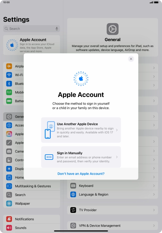 Press Sign in Manually.