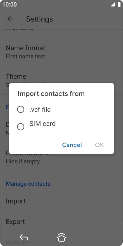 Press SIM card.