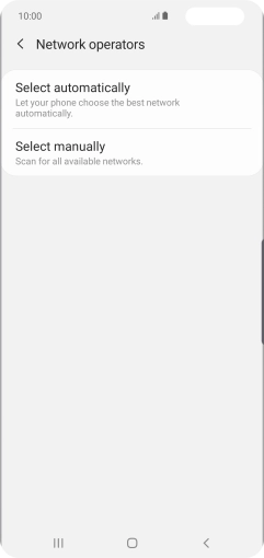 Press Select manually and your phone will search for networks.
