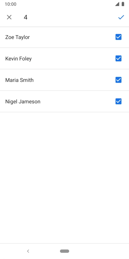 Press the confirm icon.
