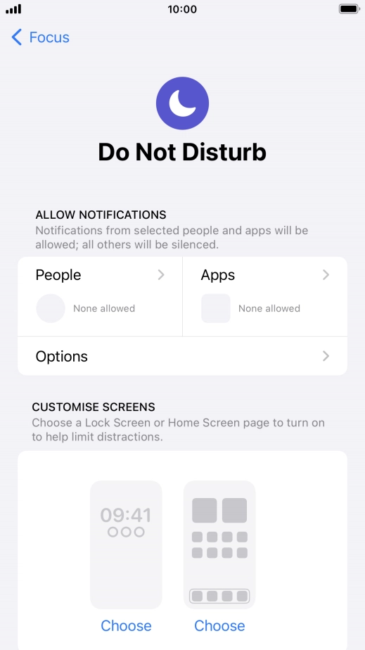 Press People and follow the instructions on the screen to select which contacts you would like to receive calls and notifications from when Do Not Disturb is turned on.