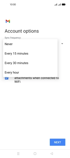 Press the required setting.