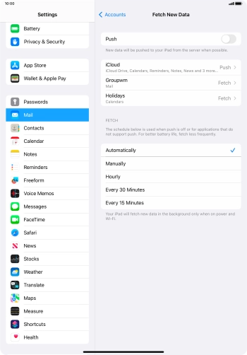 If you turn off the function, press the required setting.