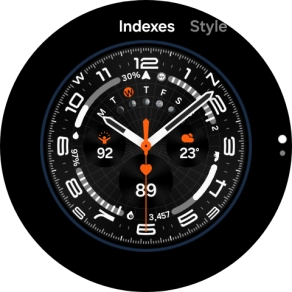 Slide your finger on the screen to change between the different designs.
