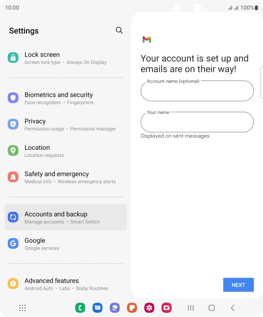 Press the field below 
