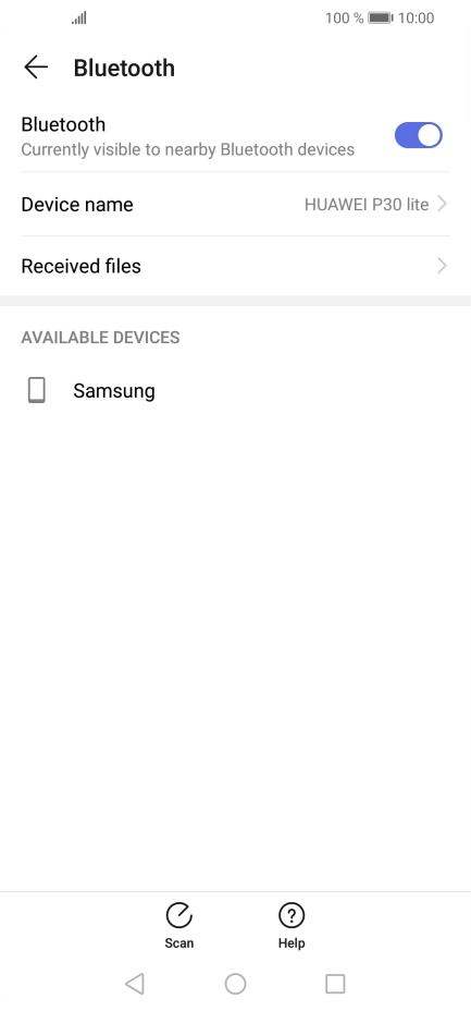 Press the required Bluetooth device and follow the instructions on the screen to pair the device with your phone.