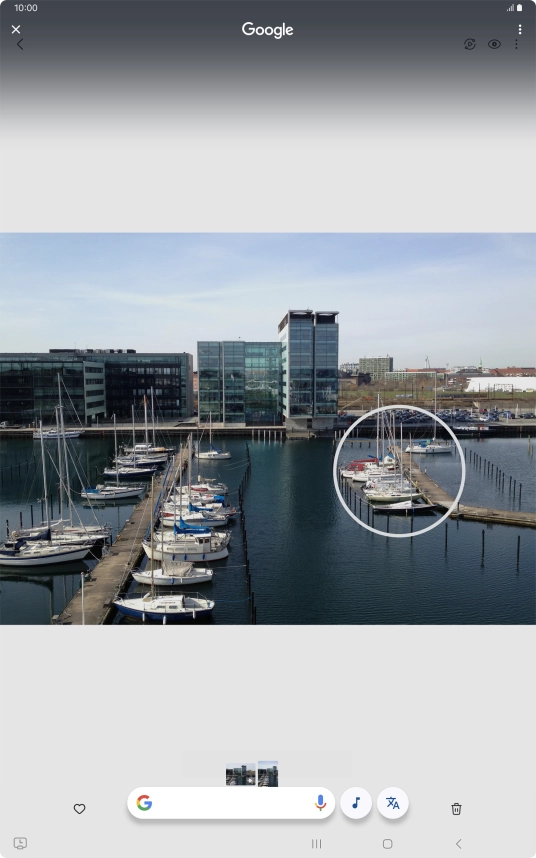 Draw a circle around the required object on the picture and wait for the search results.