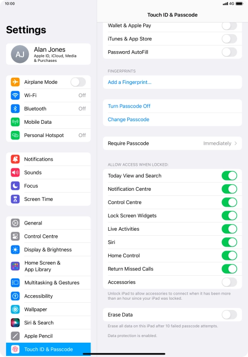 Press the indicator next to 