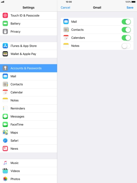 If this screen is displayed, you email account has been recognised and set up automatically. Follow the instructions on the screen to key in more information and finish setting up your tablet.