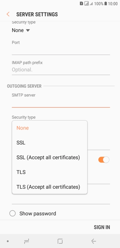 Press None to turn off the function.