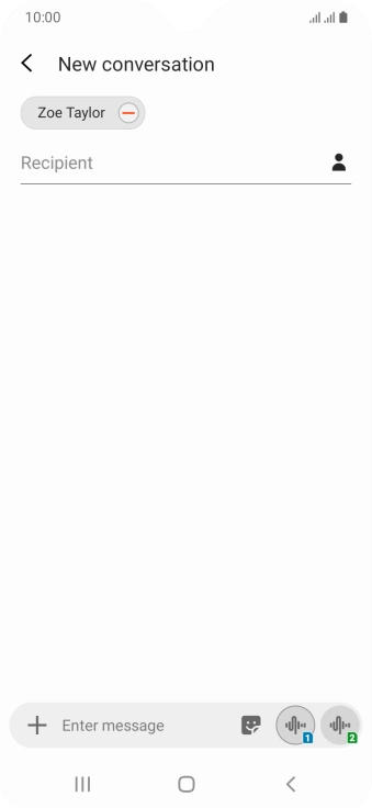 Press the text input field and write the text for your MMS.