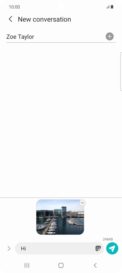 Press the send icon when you've finished your MMS.