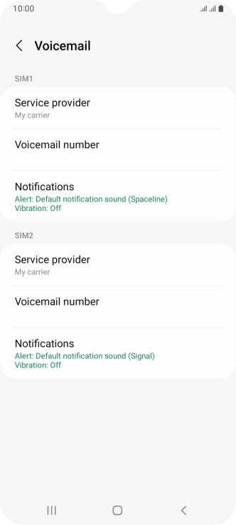 Press Voicemail number.