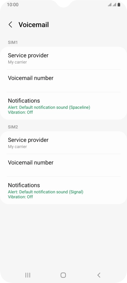 Press Voicemail number.