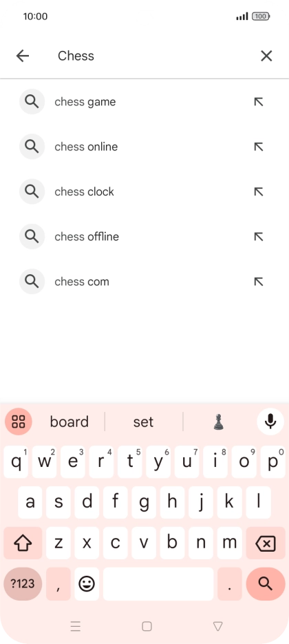 Key in the name or subject of the required app and press the search icon.