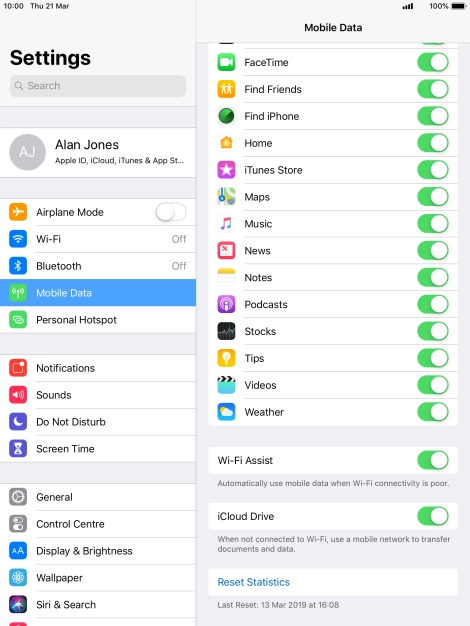 Press the indicator next to 