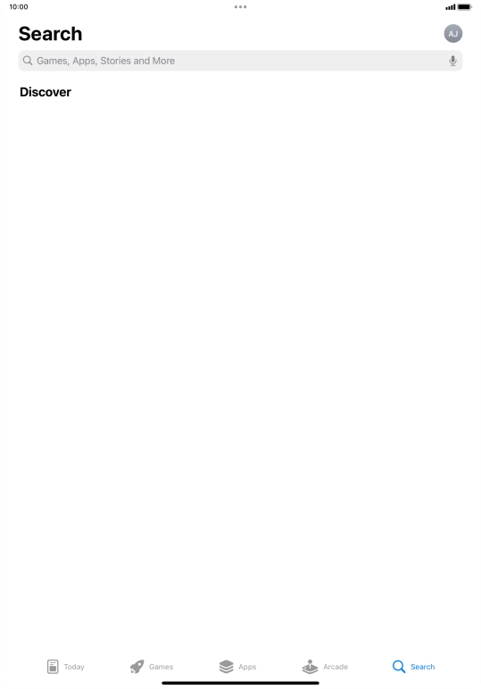 Press the search field.