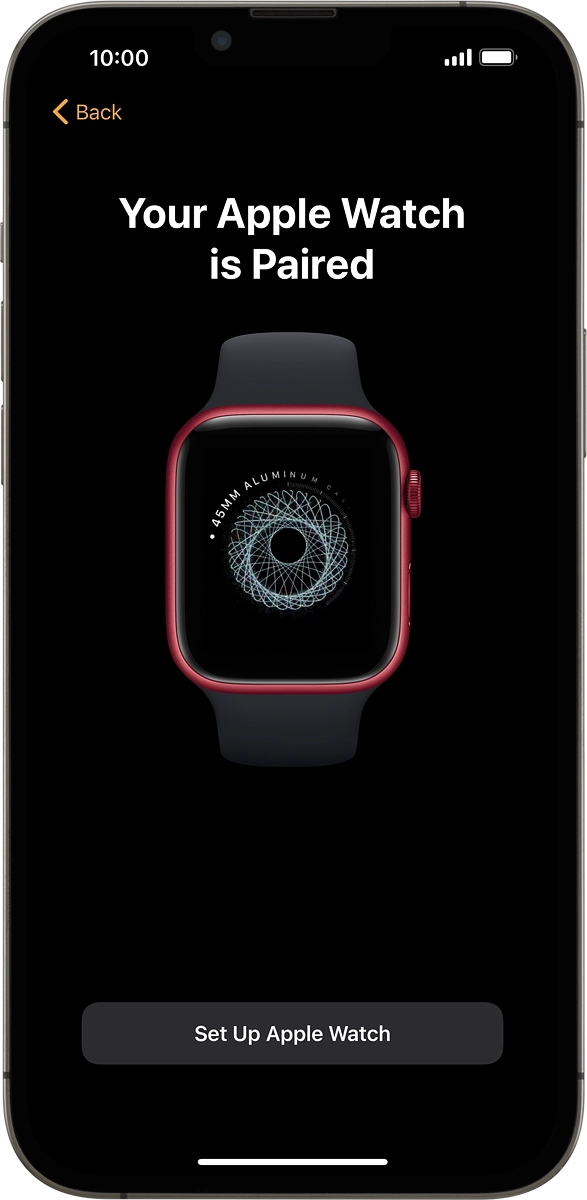 On your phone: Press Set Up Apple Watch.