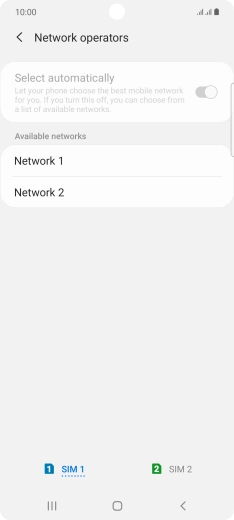 Press the required network.