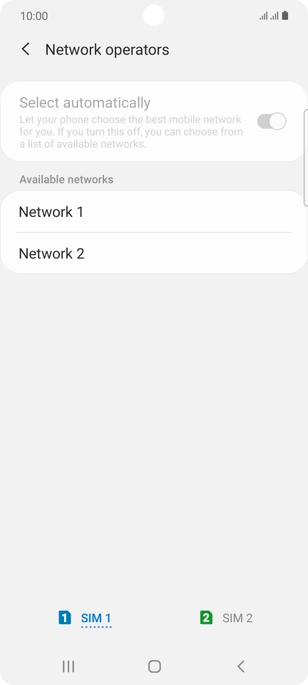 Press the required network.