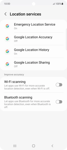 Press Google Location Accuracy.