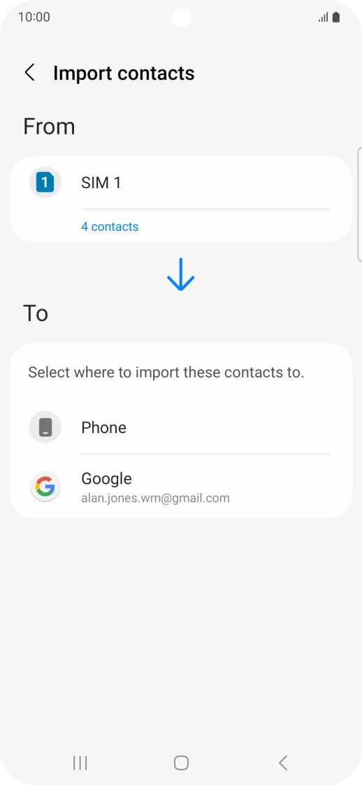 Press the required Google account.