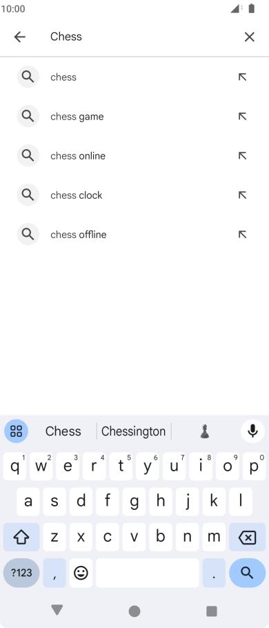 Key in the name or subject of the required app and press the search icon.