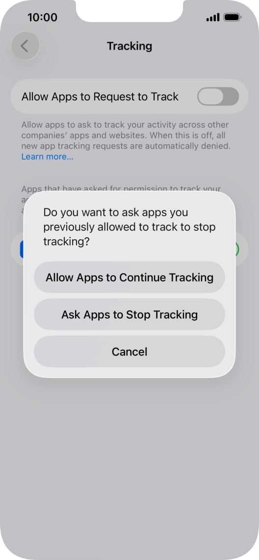 If you turn off the function, press the required setting.