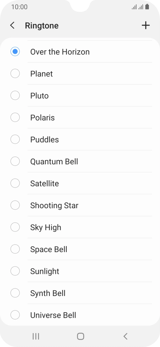 Press the add ring tone icon.