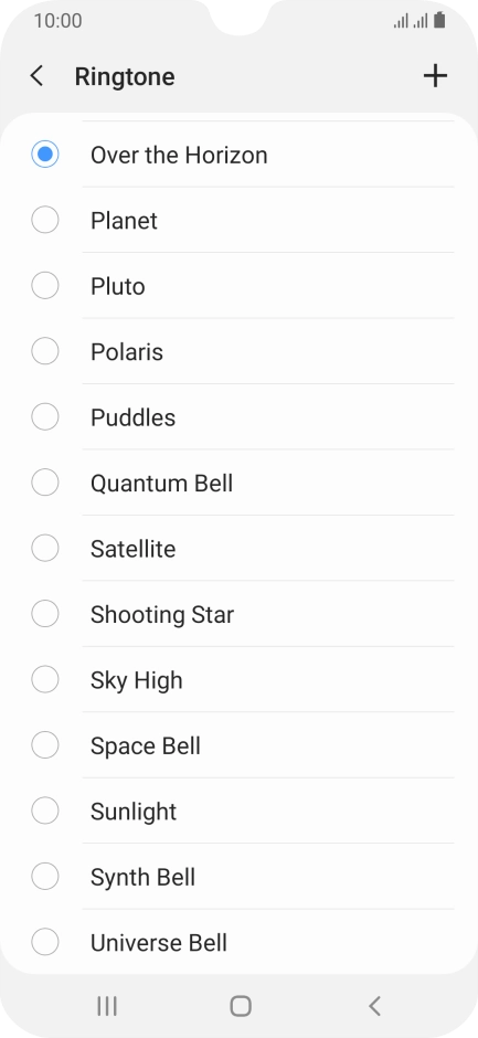 Press the add ring tone icon.