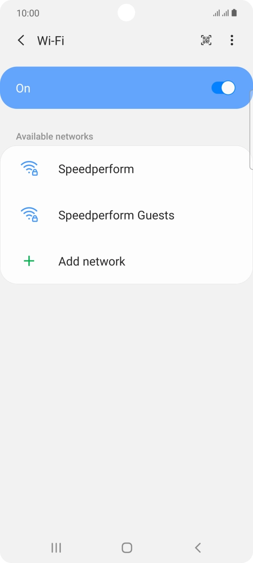 Press the required Wi-Fi network.
