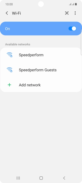 Press the required Wi-Fi network.