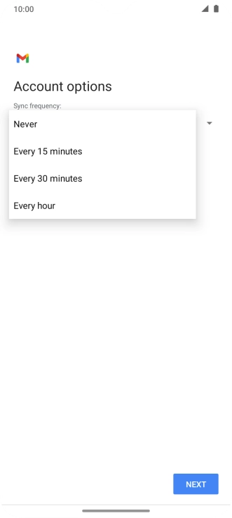 Press the required setting.