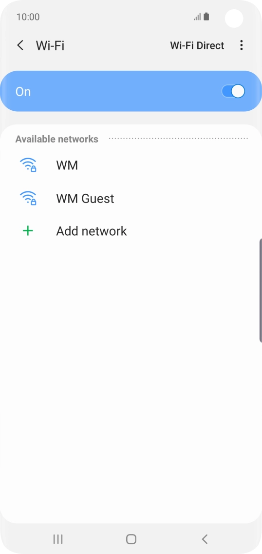 Press the required Wi-Fi network.