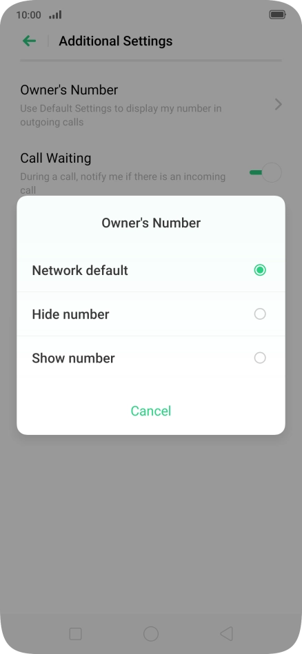 Press Show number to turn on caller identification.