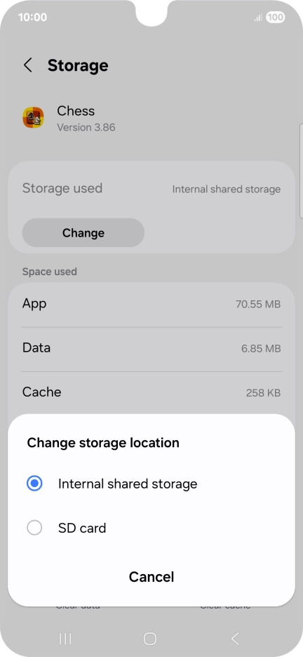 Press the name of the memory card.