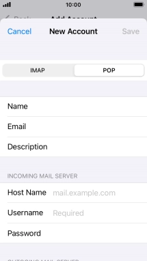 Press Host Name and key in the name of your email provider's incoming server.