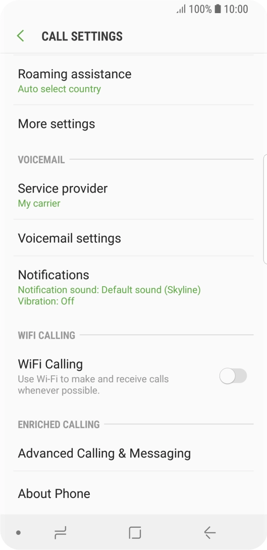 Press Voicemail settings.