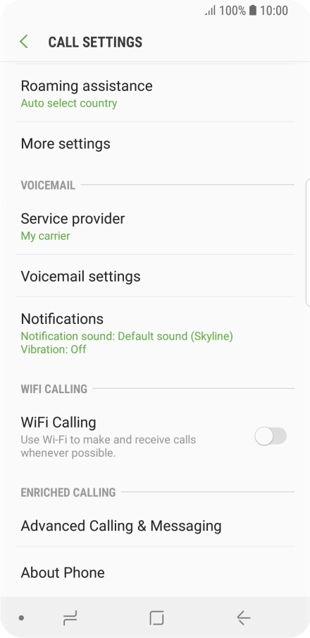 Press Voicemail settings.