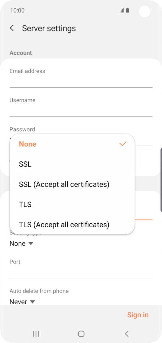Press None to turn off the function.