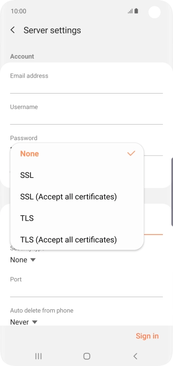 Press None to turn off the function.