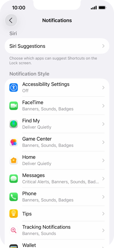 Press the required application.