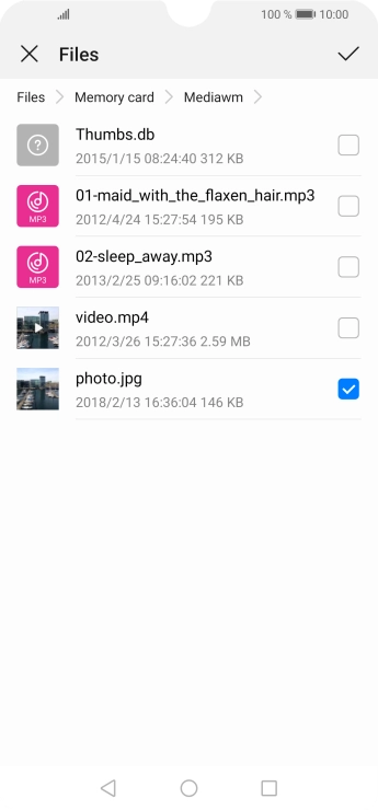 Press the confirm icon.