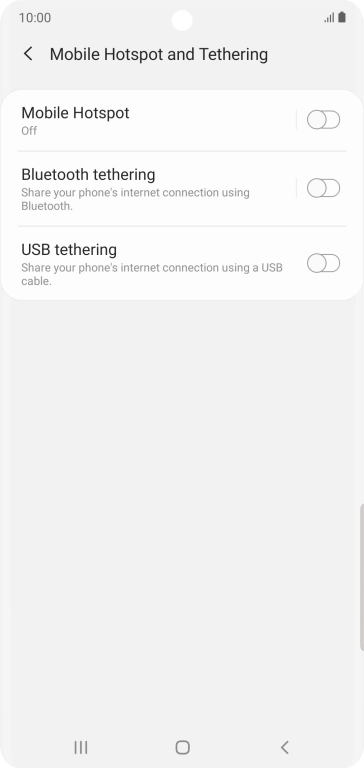 Press Mobile Hotspot.