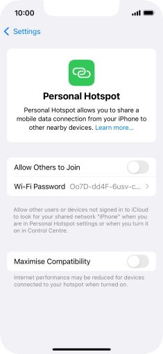 Press Wi-Fi Password and key in the required password.