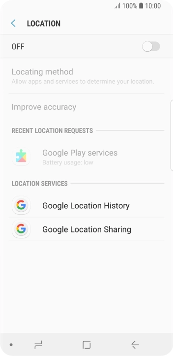 Press the indicator to turn the function on or off.